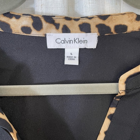 Calvin Klein Sheer button down blouse by size large - Picture 3 of 8